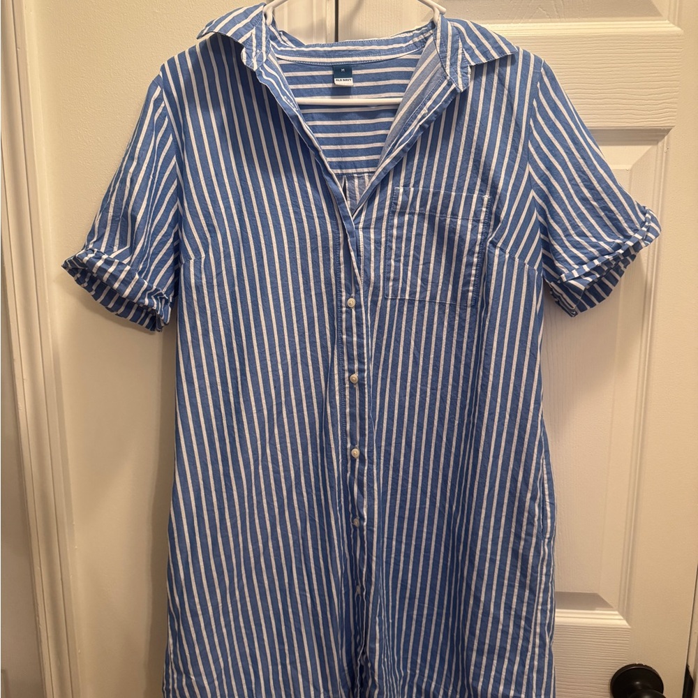 Old Navy Blue and White Striped Dress